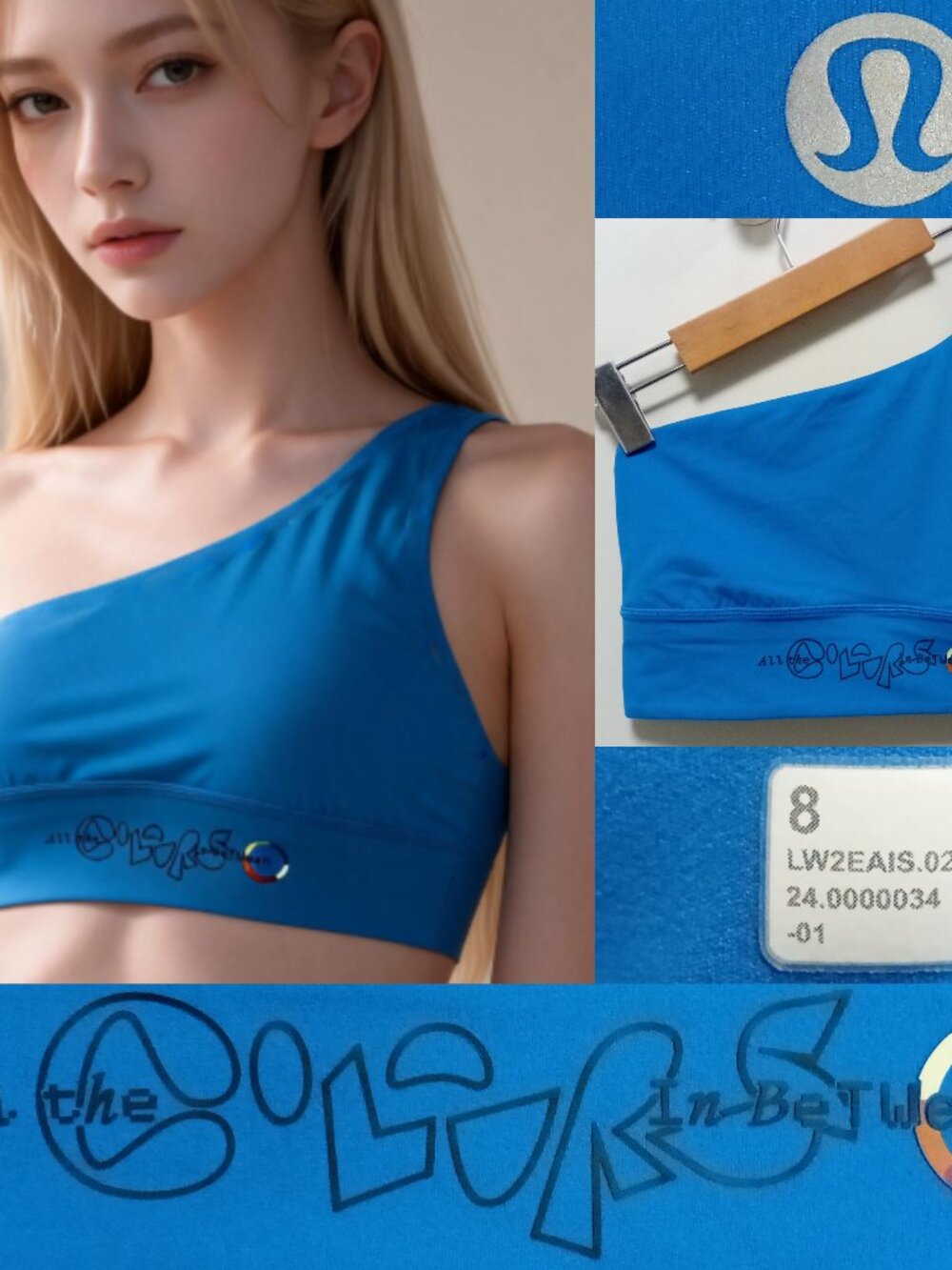 Lululemon Align Asymmetrical Bra A/B Cup 8 Medium Pride All Colors In Between